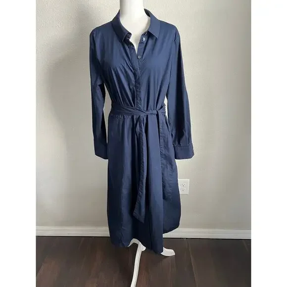 boden roseland shirt dress Boden Roseland Navy Blue Shirt Dress Women's 14R Red Cuff Button Front  Belted is available for purchase on au PAY Market - Imported Goods Online  Store Co.Ltd